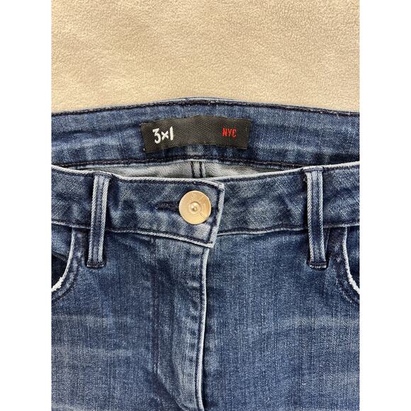 3x1 NYC Women Designer Denim Skinny Leg Blue Jeans Ankle Zip Edgy Grunge Punk - Picture 3 of 9